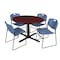 Cain Cain Round Table & Chair Set, Wood, Metal, Polypropylene Top TB48RNDMH44BE - alternate 1